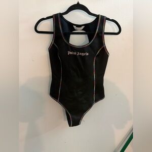 Palm Angels Black Swimsuit with Rainbow Accents Size Medium